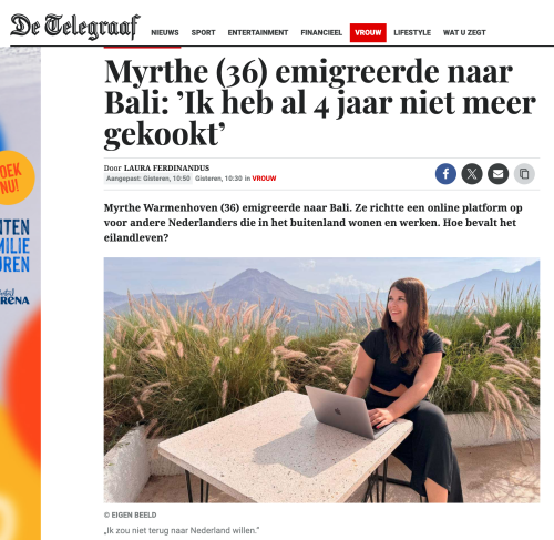 Myrthe Warmenhoven in De Telegraaf