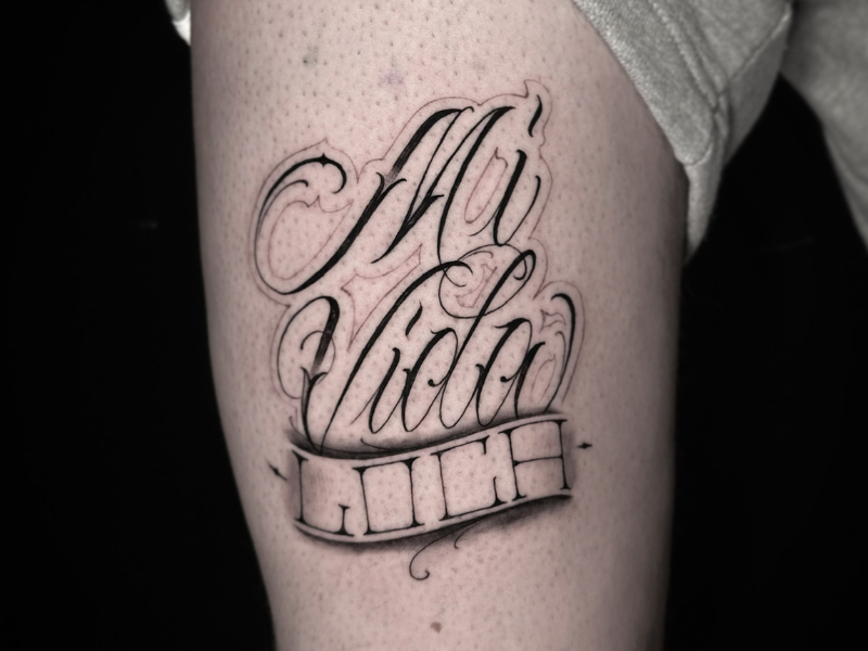 Lettering tattoo mi vida loca