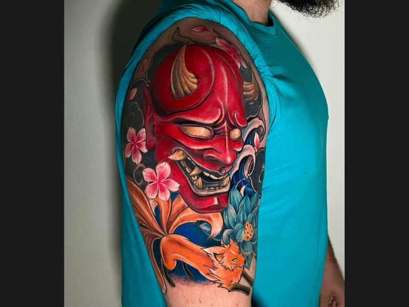 Japans masker tattoo kleur