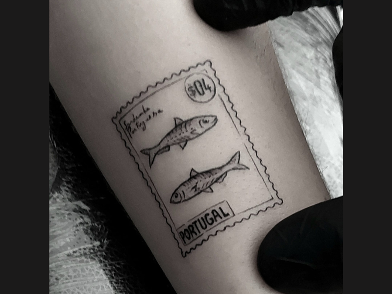 micro tattoo postzegel
