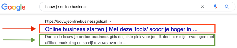 SEO titel en meta discription