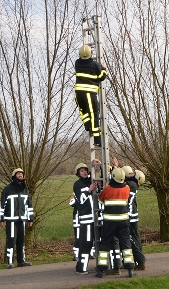 Ladder klimmen bij de brandweer