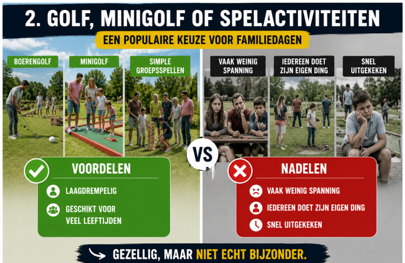 Golf, minigolf of spelactiviteiten niet echt orgineel voor een familiedag