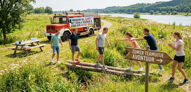 Op zoek naar een actief zomer teamuitje in Noord-Brabant Gelderland? Ontdek ons unieke buitenavontuur met een echte brandweerwagen! Teambuilding, plezier en actie in de natuur. Boek nu!