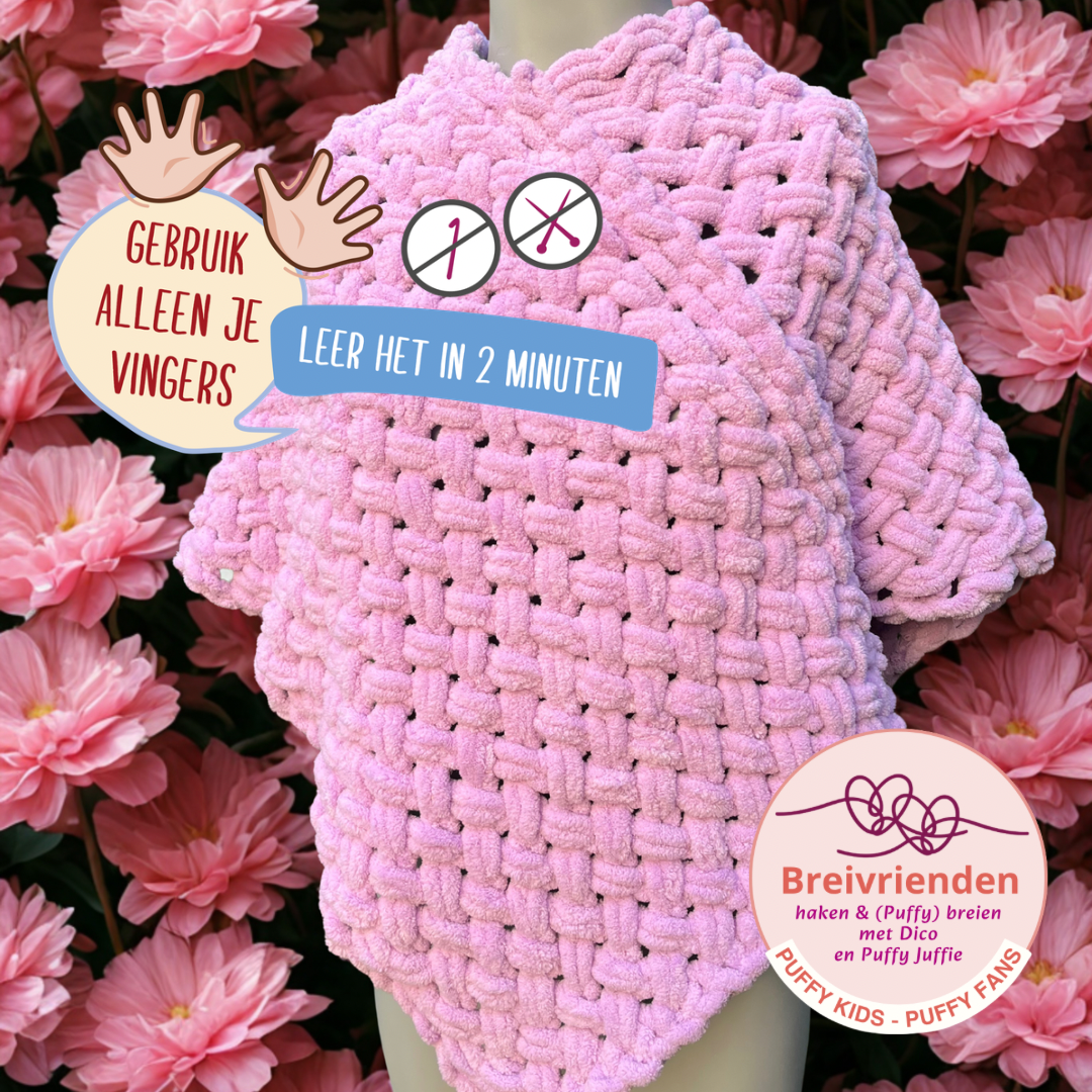 Puffy poncho visgraatsteek - Breivrienden.nl