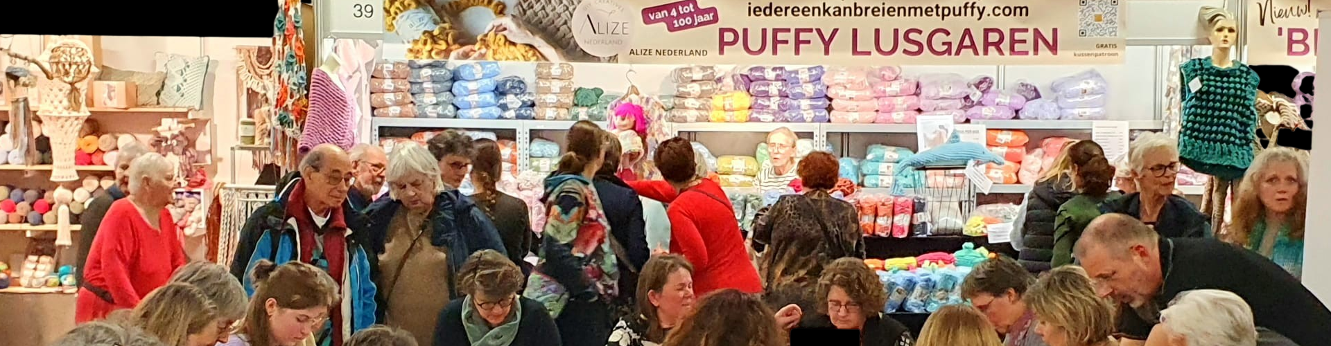 Alize Puffy stand en workshop tijdens handwerkbeurs