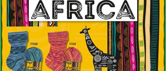 Opal 4-draads sokkenwol Africa 8 prachtige kleuren met Afrikaanse kleurenpracht