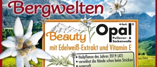 Opal 4-draads sokkenwol Beauty-2 Bergwelten met Edelweiss extract