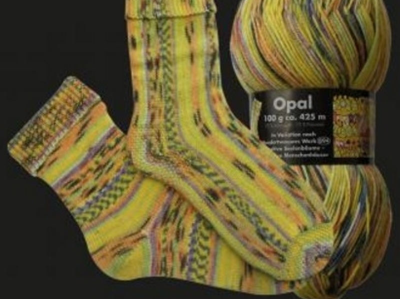 Opal 4-draads sokkenwol Hundertwasser 1431 Positive Seelenbaume Negative Menschenhauser