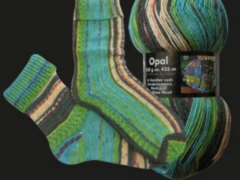 Opal 4-draads sokkenwol Hundertwasser 1432 Der Blaue Mond