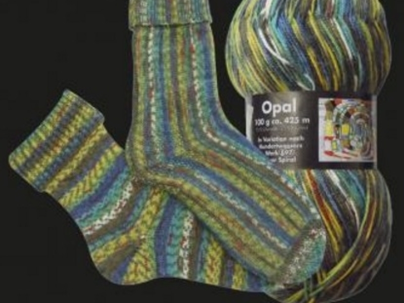 Opal 4-draads sokkenwol Hundertwasser 1433 Silver Spiral