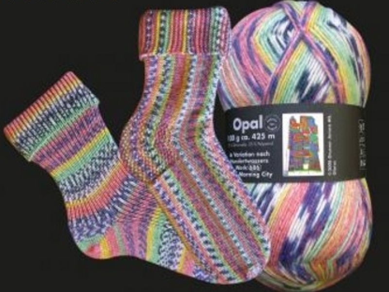 Opal 4-draads sokkenwol Hundertwasser 2102 Good Morning City
