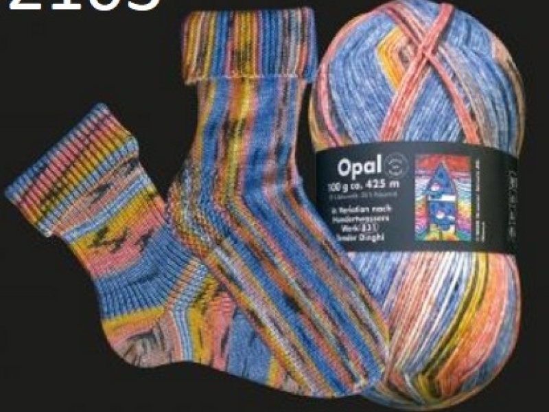 Opal 4-draads sokkenwol Hundertwasser 2103 Tender Dinghi