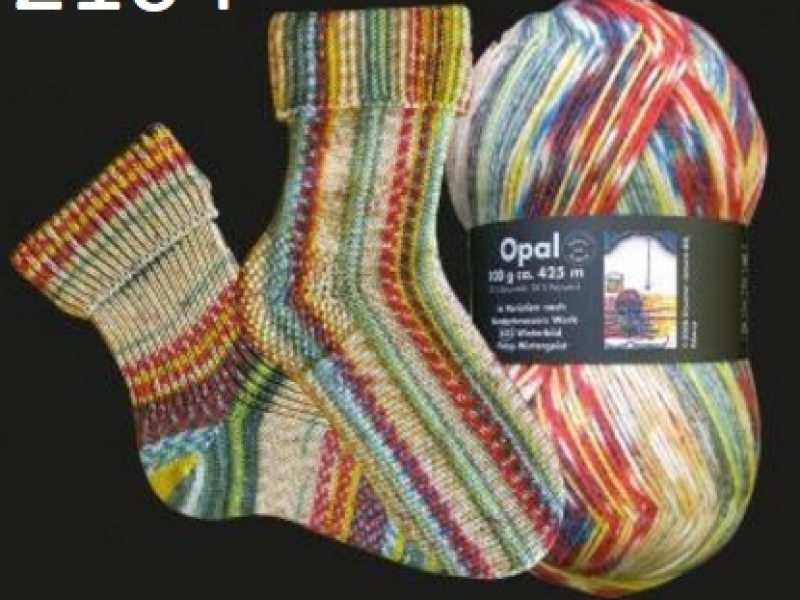 Opal 4-draads sokkenwol Hundertwasser 2104 Winterbild Polyp Wintergeist