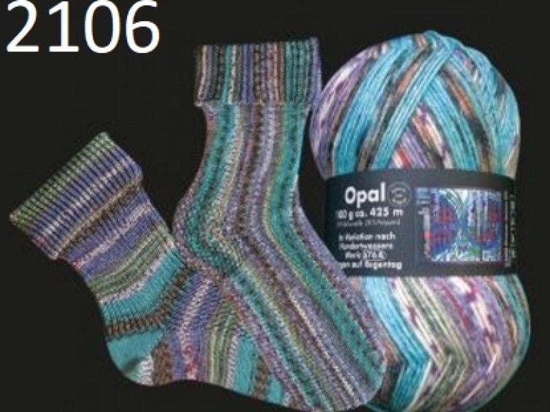 Opal 4-draads sokkenwol Hundertwasser 2106 Regen auf Regentag