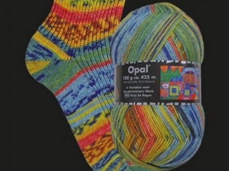 Opal 4-draads sokkenwol Hundertwasser 3200 Kuss im Regen