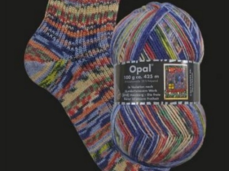 Opal 4-draads sokkenwol Hundertwasser 3204 Die Freie Natur ist unsere Freiheit