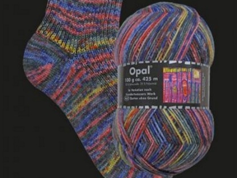 Opal 4-draads sokkenwol Hundertwasser 3205 Garten ohne Grund