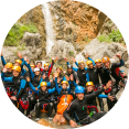 familievakantie samen springen glijden abseilen avontuurlijk grenzen verleggen canyoning water rotsen natuur
