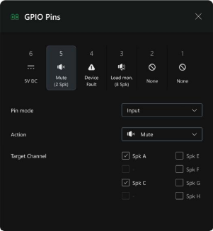 Unica GPIO settings