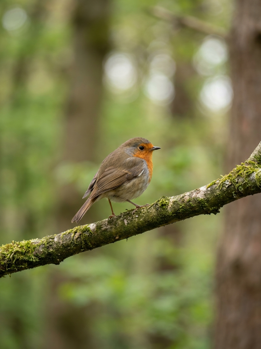 Vogeltje op een tak, scherp gefotografeerd