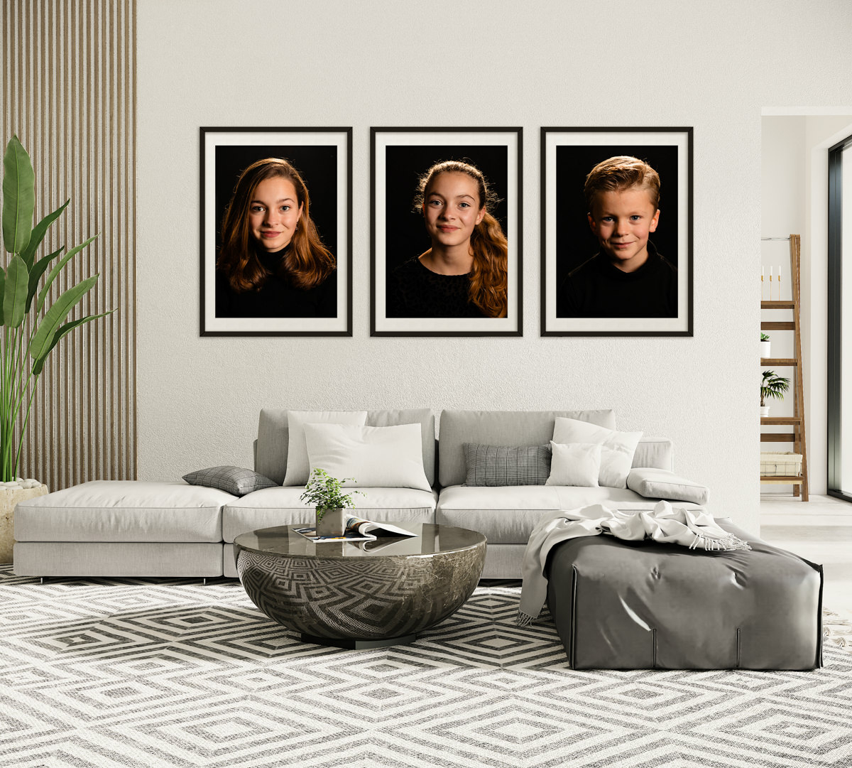Vooraanzicht aan de muur