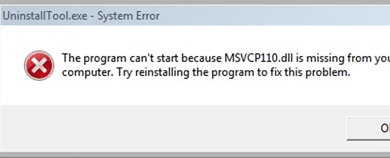 Error: can't start because MSVCR110.dll is missing