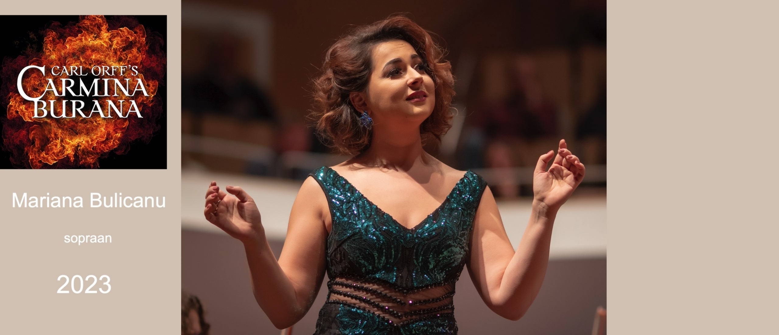 De sopraan Mariana Bulicanu Carmina Burana 2023