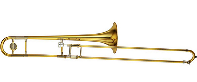 de trombone koperblaasinstrument