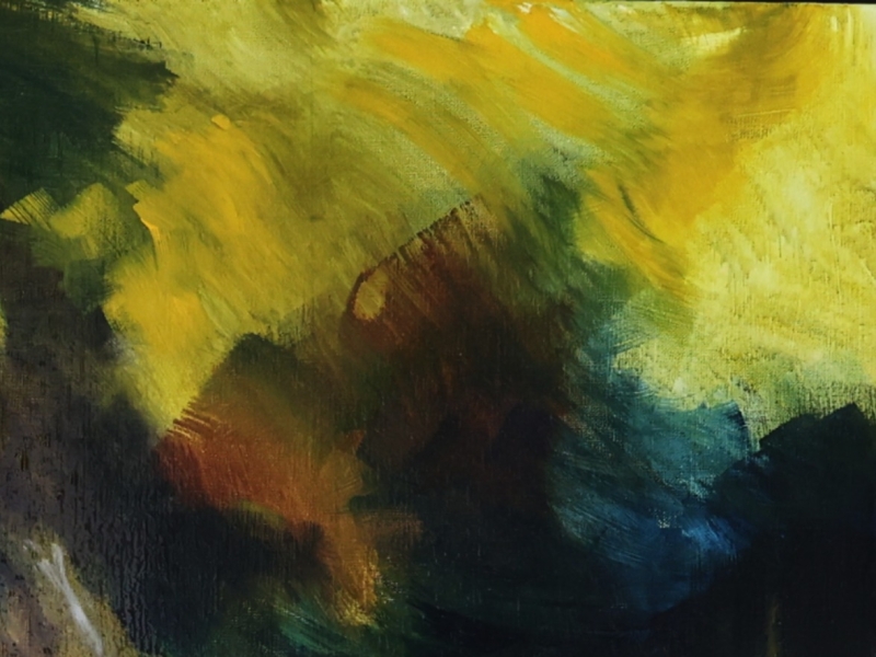 Carlotta Adriaansz oil painting This Is What You Asked For, contemporary figurative abstract art about self preservation and inner strength, 120x150cm