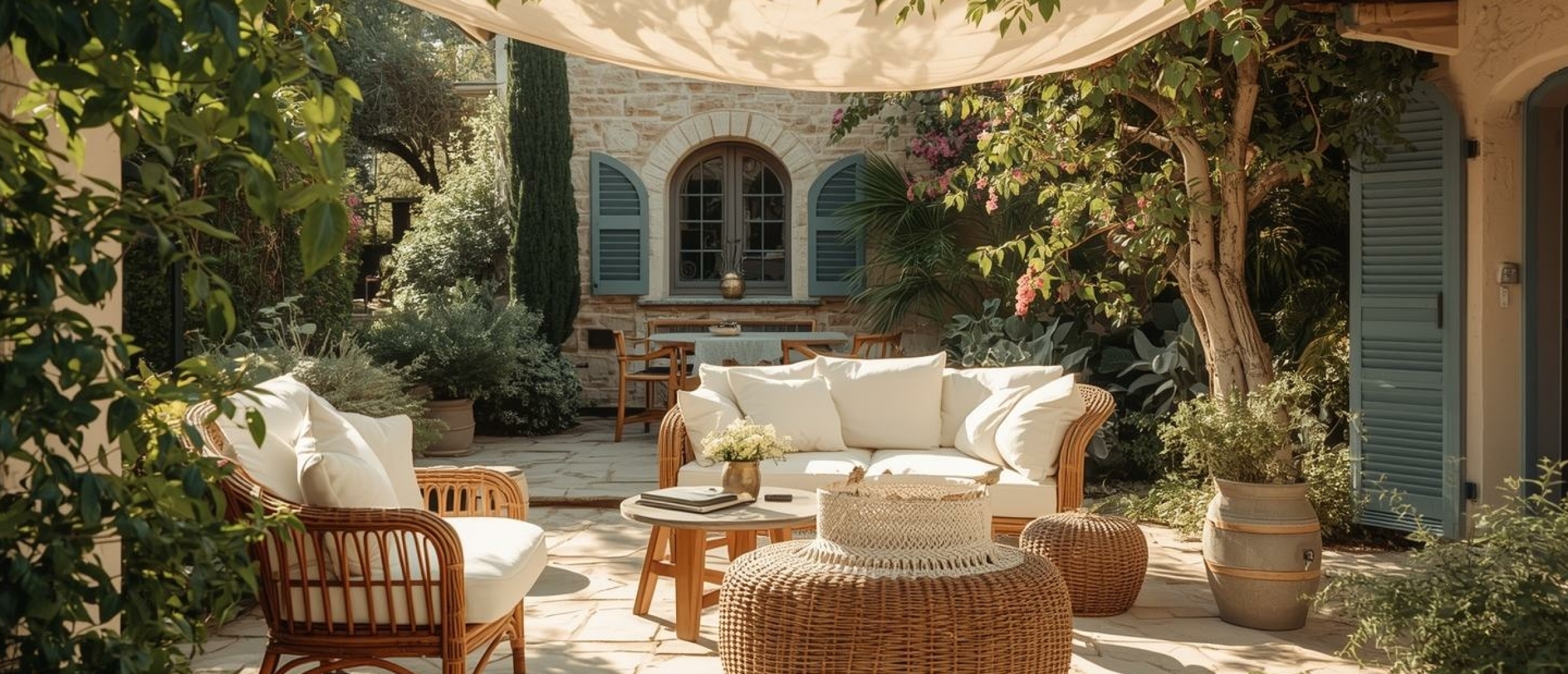 knusse-binnenplaats-met-schaduwdoek-in-mediterane-stijl