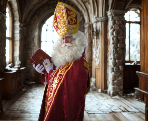 Professionele Sinterklaas met TVkwaliteit kostuum Oost Vlaanderen