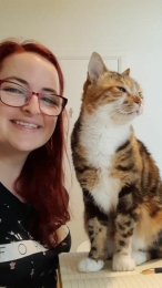 Hanne Declerck en kat Bailey