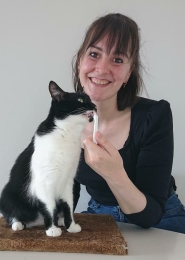 Judith te Boome en kat Noor
