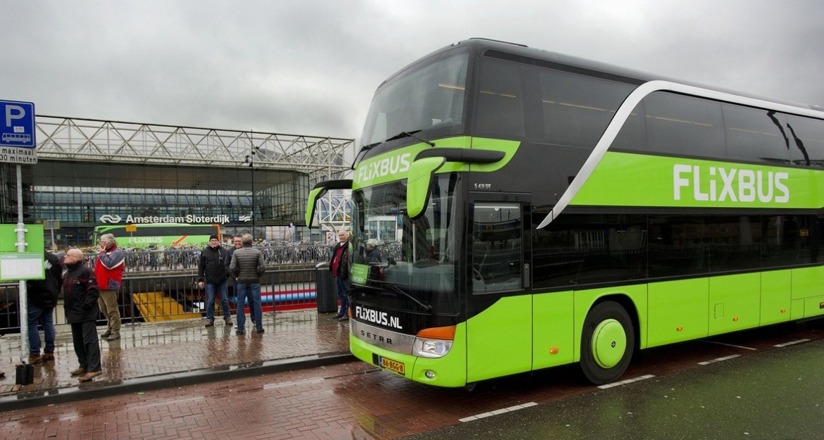 Flixbus departing from Amsterdam Sloterdijk