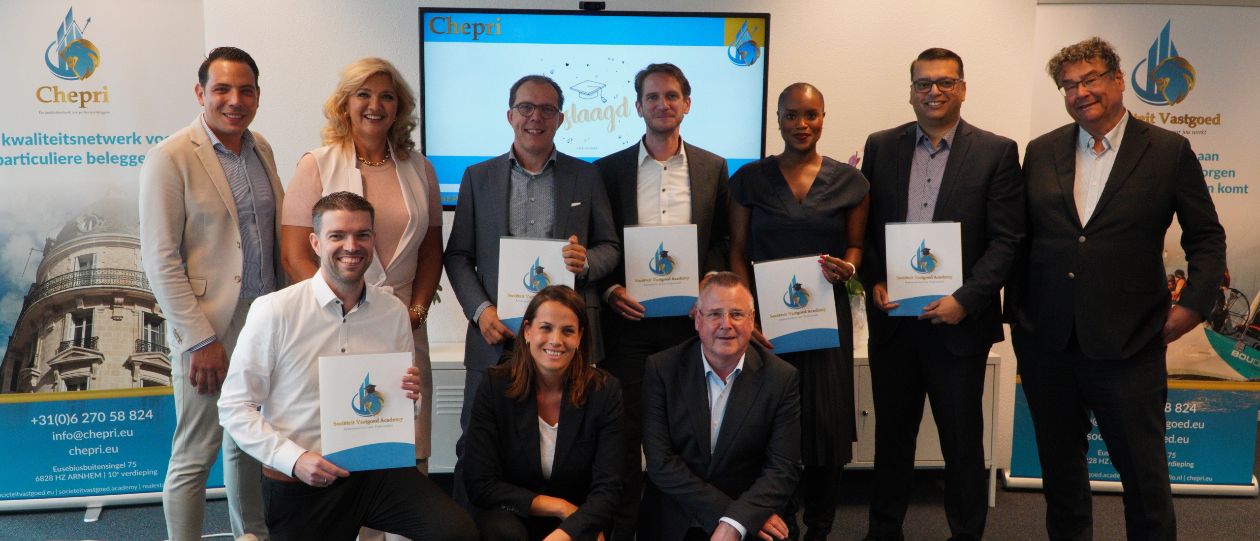 Chepri feliciteert kandidaten die opleiding Beleggen in Vastgoed succesvol hebben afgerond