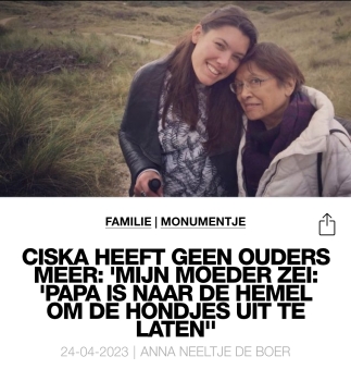 Artikel over Ciska en het verlies van haar ouders