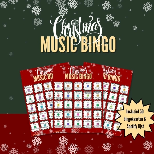 Kerstmuziek bingo De leukst Kerstmuziek Bingo met 50 kaarten