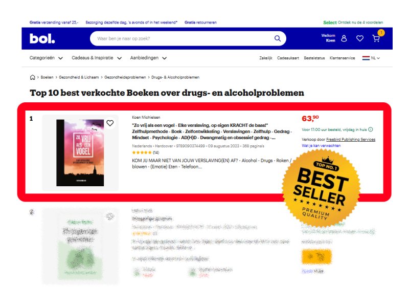 Best verkochte boek Nederland en België tegen drugs- en alcoholproblemen 2024 2025 en 2026