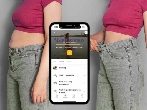 Een vrouw die is afgevallen via ons online afslankprogramma