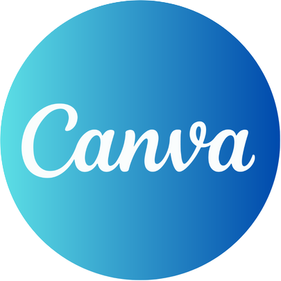 logo rond blauw met woord canva