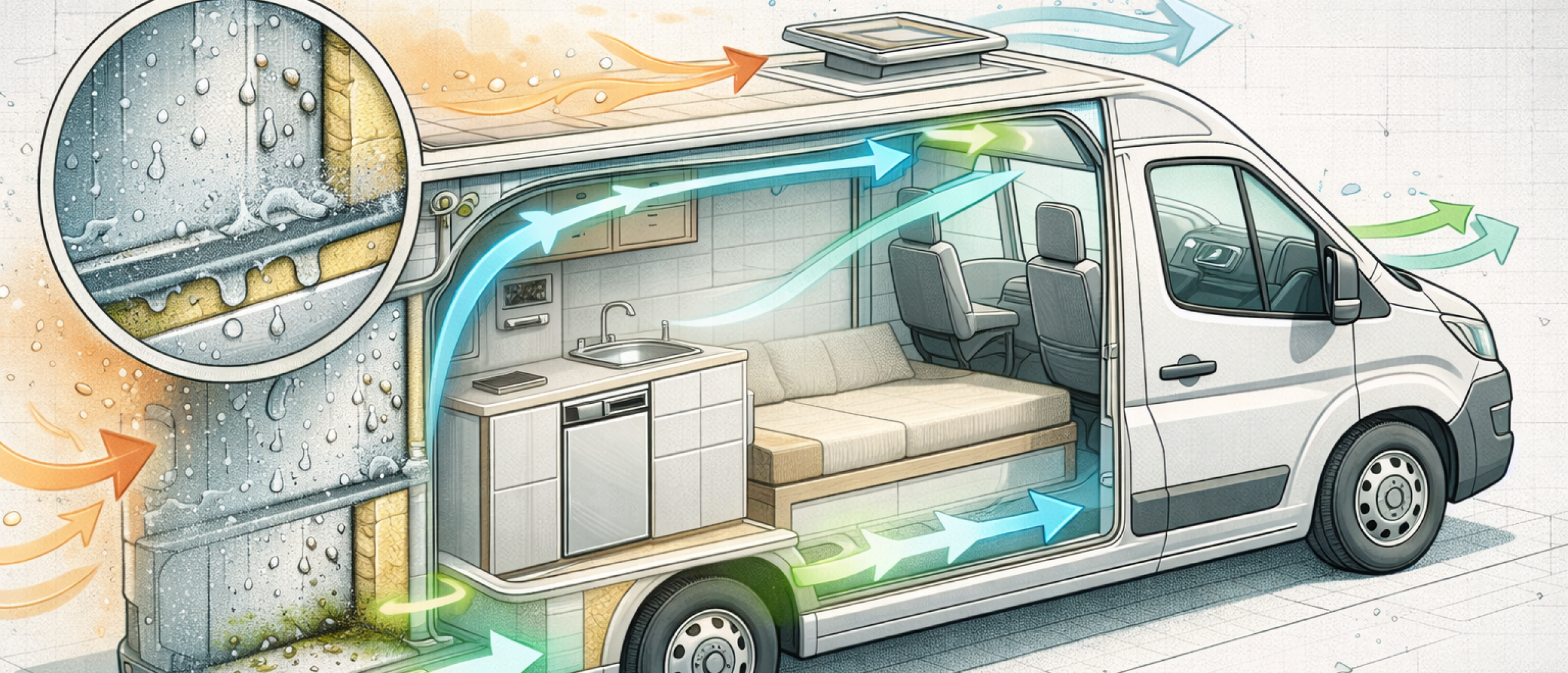 Condens en schimmelvorming voorkomen in een buscamper Condens en schimmelvorming voorkomen in een buscamper