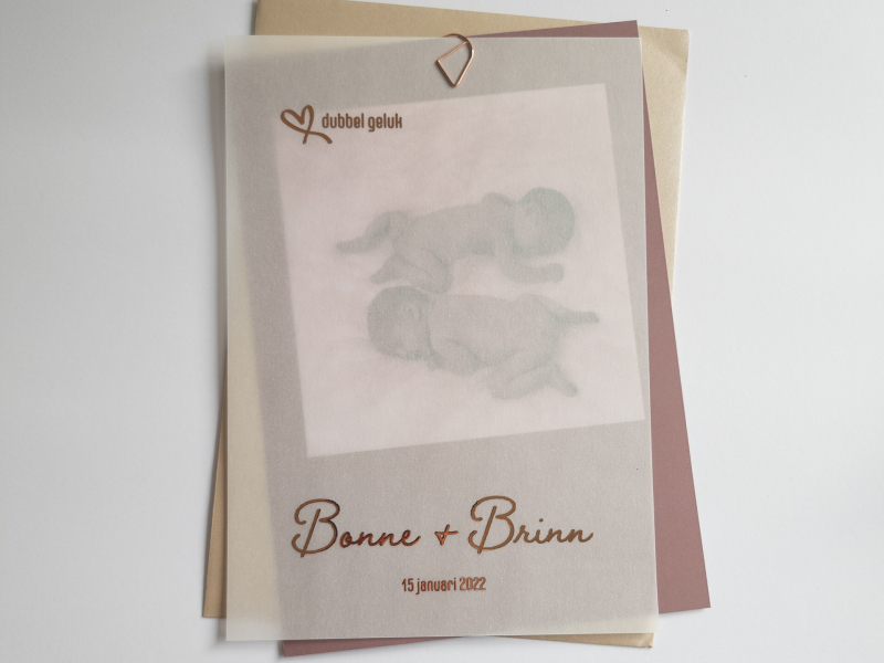 geboortekaart-kalkpapier-a5-rosefolie-tweeling-bonne-en-brinn