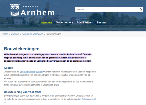 Bouwtekening opvragen Gemeente Arnhem