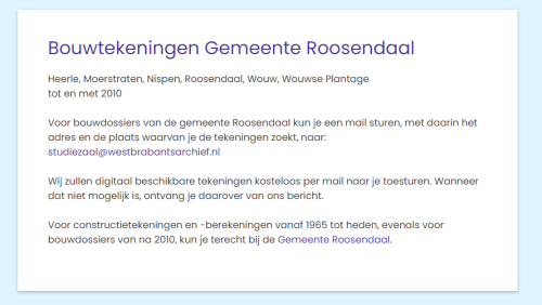 Bouwtekening opvragen Roosendaal