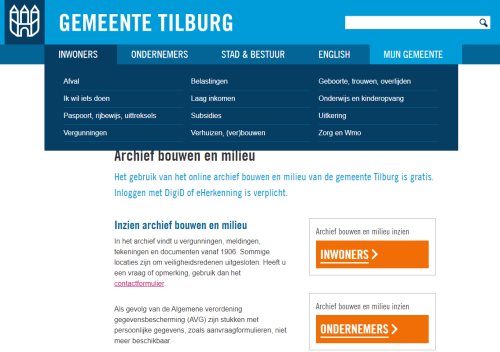 Bouwtekening opvragen Gemeente Tilburg