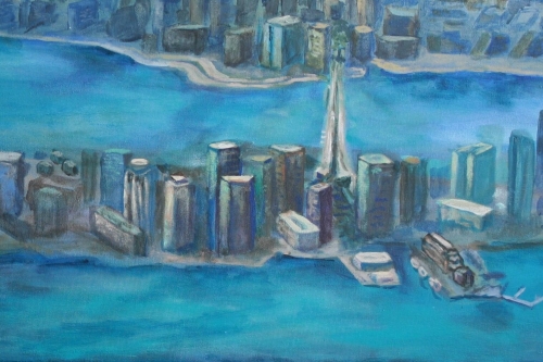 Anneke Dekkers schildert Boston van bovenaf