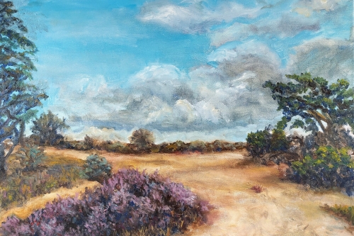 Schilderij heide Otterlo door Anneke Dekkers