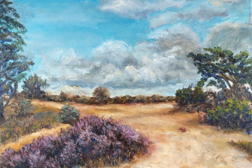 Schilderij heide Otterlo door Anneke Dekkers