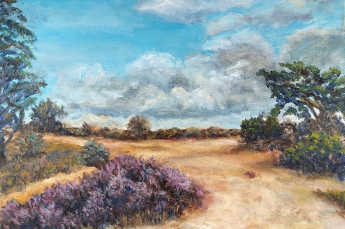 Schilderij heide Otterlo door Anneke Dekkers